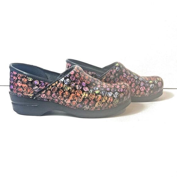 Dansko Women's EU 41 US 10.5 Multicolor Leather Slip On Clogs Work Comfort Shoes - Picture 4 of 10